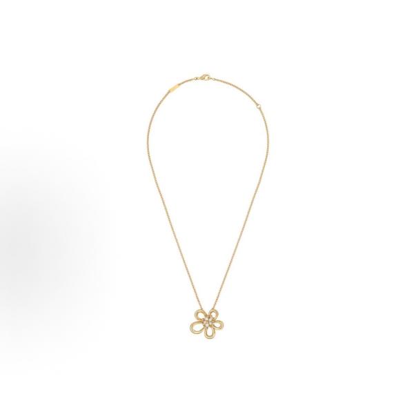 Van Cleef & Arpels Flowerlace series 18K gold Ribbon-shaped design diamond necklace