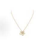 Van Cleef & Arpels Flowerlace series 18K gold Ribbon-shaped design diamond necklace