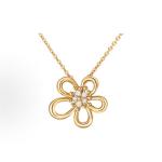 Van Cleef & Arpels Flowerlace series 18K gold Ribbon-shaped design diamond necklace