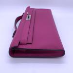 Hermes Kelly Cut Handbag, Rose Pink Swift Leather, Silver Hardware