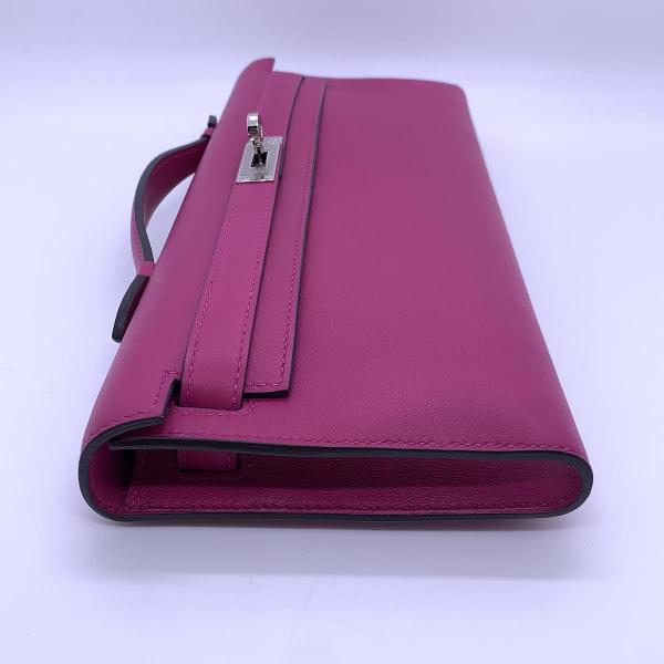 Hermes Kelly Cut Handbag, Rose Pink Swift Leather, Silver Hardware