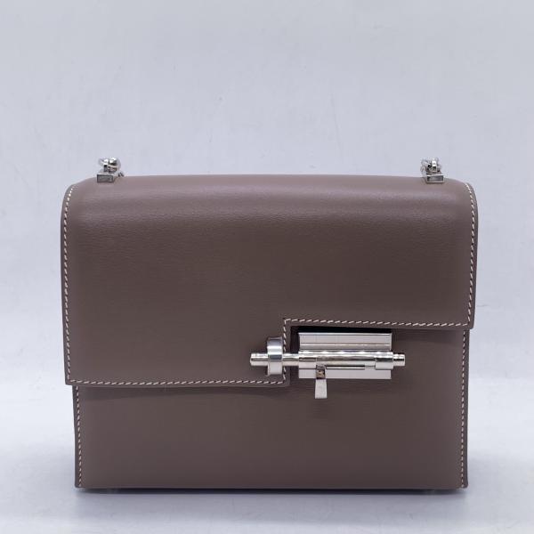 Hermes Verrou Mini Étain Box Leather Palladium Hardware