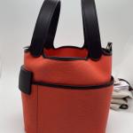 Hermes Cargo Picotin Lock Texas Pink / Saddle Red, Palladium Hardware