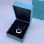 Tiffany & Co. Atlas X Closed Circle Pendant, 18K White Gold, Full Pavé Diamonds