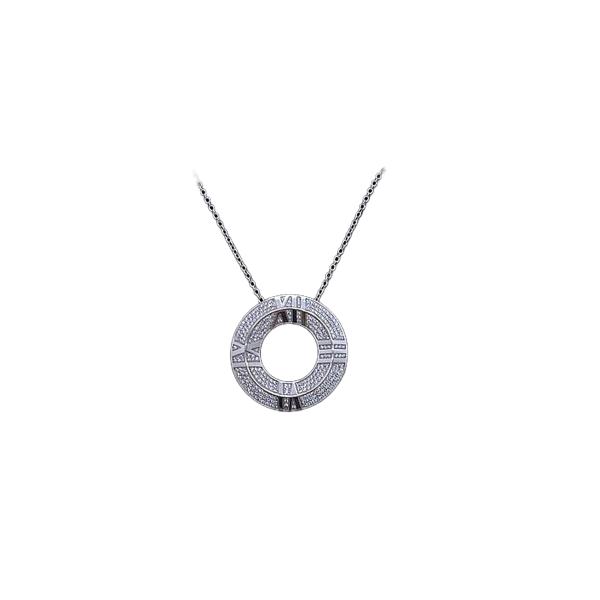 Tiffany & Co. Atlas X Closed Circle Pendant, 18K White Gold, Full Pavé Diamonds