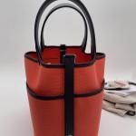 Hermes Cargo Picotin Lock Texas Pink / Saddle Red, Palladium Hardware