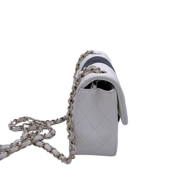 Chanel 22P Classic Flap Large Mini Black & White Panda Women's Chain Bag, Microchip Version