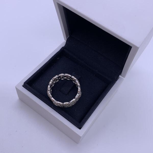 De Beers Enchanted Lotus White Gold Pave Diamond Ring