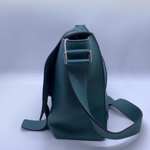 Hermes Alfred Full Leather Peacock Blue Messenger Bag
