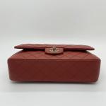 Chanel Medium Classic Flap Chain Bag, Burgundy Lambskin, Double Flap, Light Gold Hardware