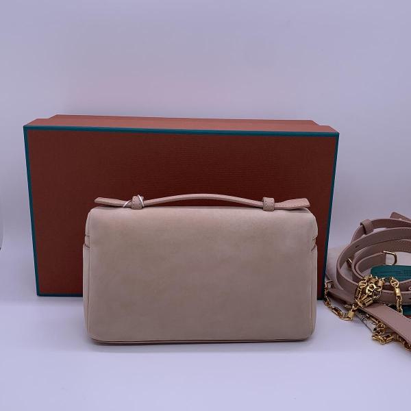 Loro Piana Extra Pocket L19 Cream Honey Deer Skin Gold Hardware Lunch Box Bag