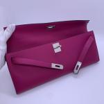 Hermes Kelly Cut Handbag, Rose Pink Swift Leather, Silver Hardware