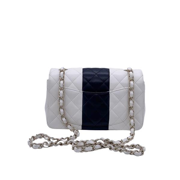 Chanel 22P Classic Flap Large Mini Black & White Panda Women's Chain Bag, Microchip Version