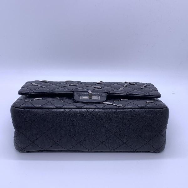 Chanel Limited Edition 2.55 Medium Black Chain Bag with Cutlery Knife & Fork Motif