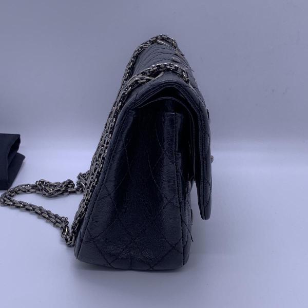 Chanel Limited Edition 2.55 Medium Black Chain Bag with Cutlery Knife & Fork Motif