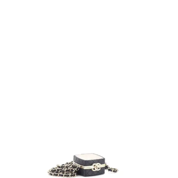 Chanel CC Make-Up Box Clutch with Chain Quilted Lambskin and Metal Mini