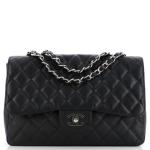 Chanel Classic Single Flap Bag Quilted Caviar Jumbo