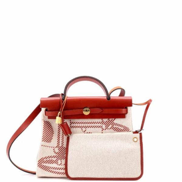 Hermes Herbag Zip Relief Brides de Gala Toile and Leather 31