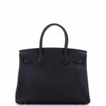 Hermes Birkin Handbag Noir Epsom with Gold Hardware 30