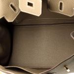 Hermes Birkin Handbag Grey Togo with Gold Hardware 25