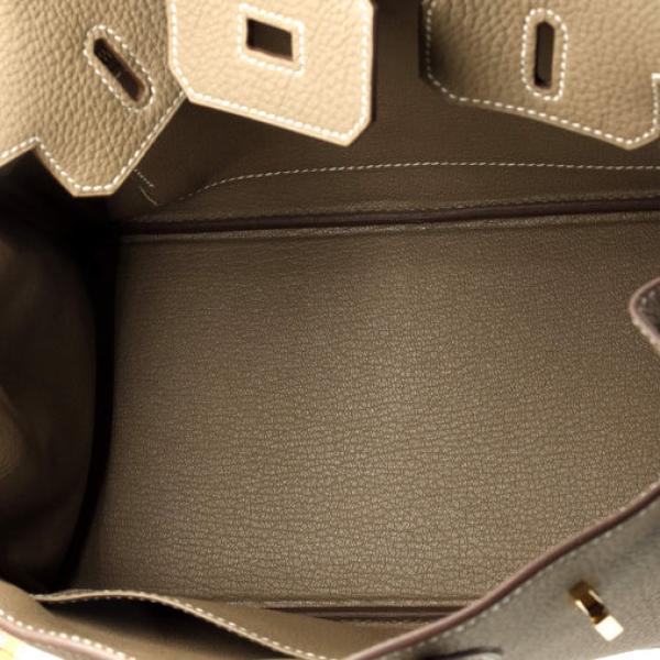 Hermes Birkin Handbag Grey Togo with Gold Hardware 25
