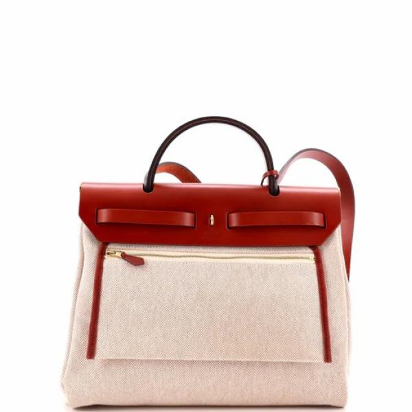 Hermes Herbag Zip Relief Brides de Gala Toile and Leather 31