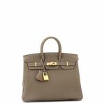 Hermes Birkin Handbag Grey Togo with Gold Hardware 25