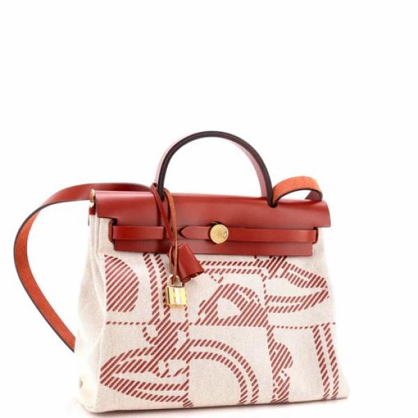 Hermes Herbag Zip Relief Brides de Gala Toile and Leather 31