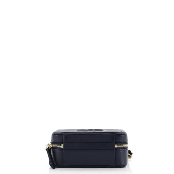 Chanel Filigree Vanity Case Quilted Caviar Small