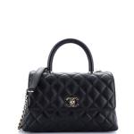 Chanel Coco Top Handle Bag Quilted Caviar Mini