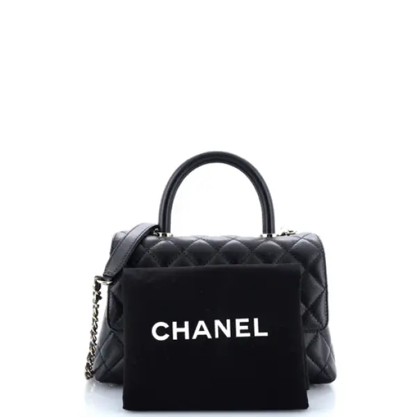 Chanel Coco Top Handle Bag Quilted Caviar Mini