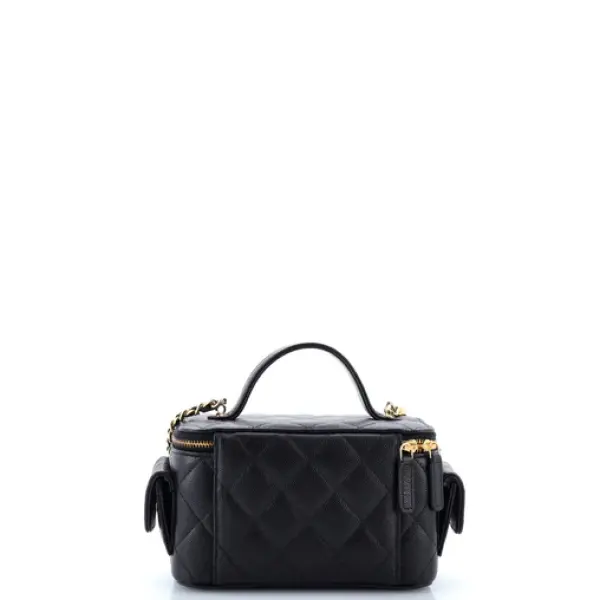Chanel Quilted Polly Pocket Top Vanity Quilted Caviar East West