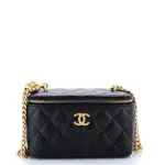 Chanel Sweet Camellia Vanity Case with Chain Quilted Lambskin Small