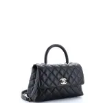 Chanel Coco Top Handle Bag Quilted Caviar Mini