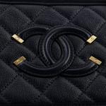 Chanel Filigree Vanity Case Quilted Caviar Small