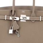 Hermes Birkin Handbag Grey Epsom with Palladium Hardware 30