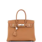 Hermes Birkin Handbag Gold Togo with Palladium Hardware 30