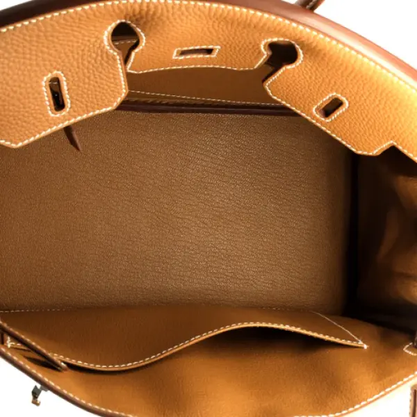 Hermes Birkin Handbag Gold Togo with Palladium Hardware 25