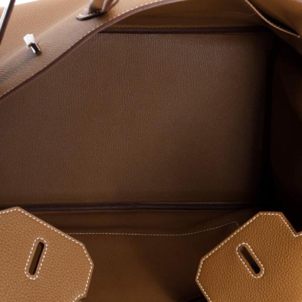Hermes Birkin Handbag Gold Togo with Palladium Hardware 35