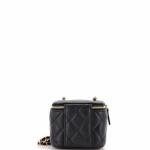 Chanel Classic Vanity Case with Chain Quilted Caviar Mini