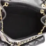 Chanel Duma Pockets Drawstring Backpack Quilted Caviar Small