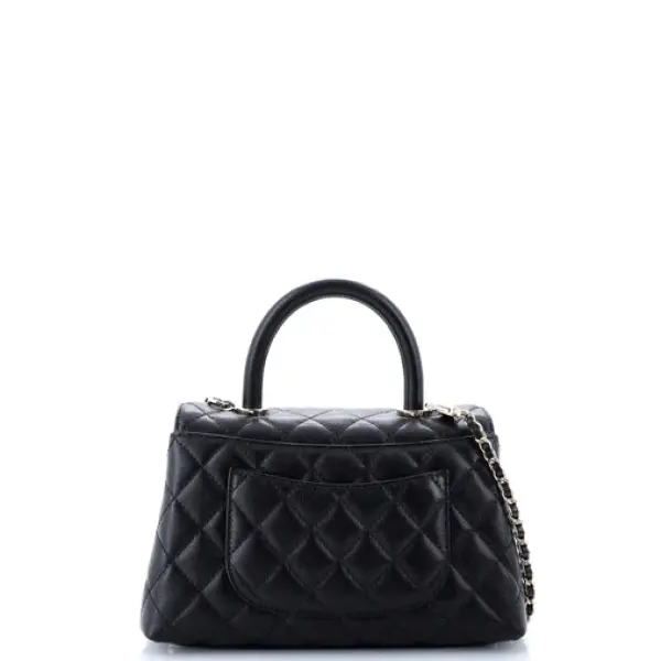 Chanel Coco Top Handle Bag Quilted Caviar Mini