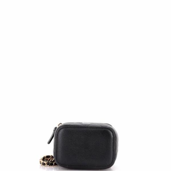 Chanel Classic Vanity Case with Chain Quilted Caviar Mini