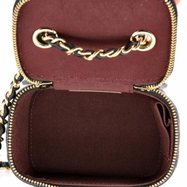 Chanel Classic Vanity Case with Chain Quilted Caviar Mini