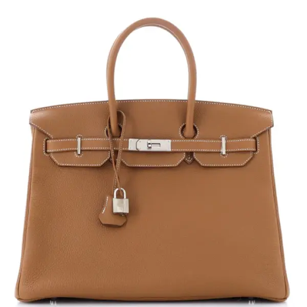 Hermes Birkin Handbag Gold Togo with Palladium Hardware 35
