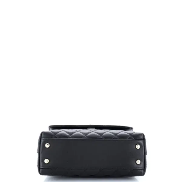 Chanel Coco Top Handle Bag Quilted Caviar Mini