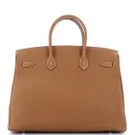 Hermes Birkin Handbag Gold Togo with Palladium Hardware 35