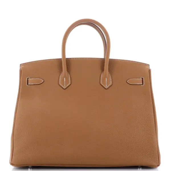 Hermes Birkin Handbag Gold Togo with Palladium Hardware 35