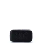 Chanel Sweet Camellia Vanity Case with Chain Quilted Lambskin Small