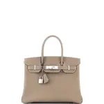 Hermes Birkin Handbag Grey Epsom with Palladium Hardware 30